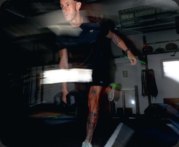 A young athlete training