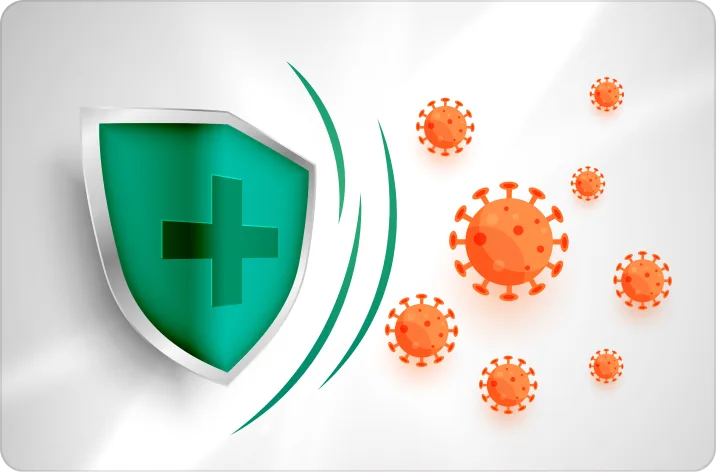 A shield deflecting free radicals