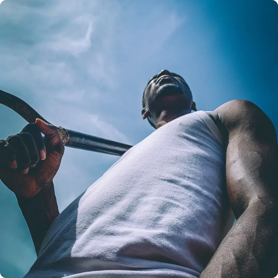 A man doing pull-ups